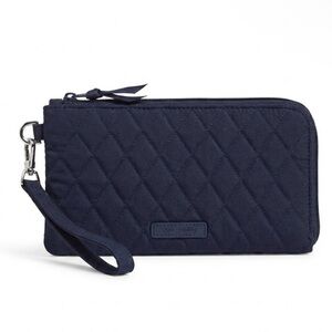 Vera Bradley Navy Blue Quilted Wristlet Wallet with Strap